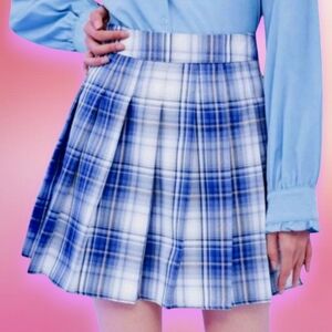 Kawaii Plaid Pleated Skirt